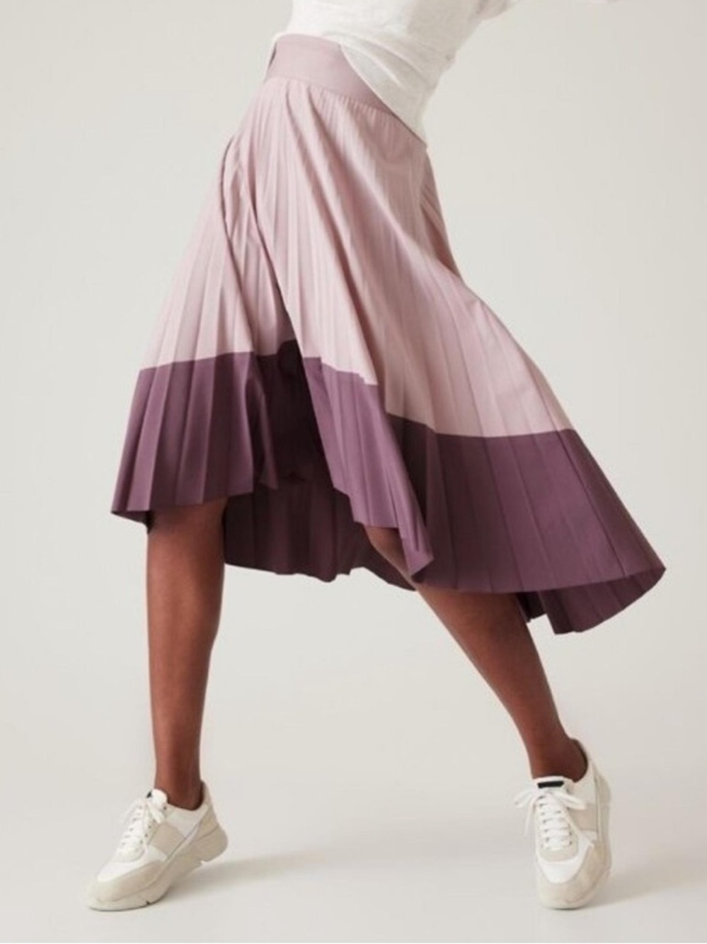 Athleta Swing Forward Pleated Skirt with Asymmetrical Hem